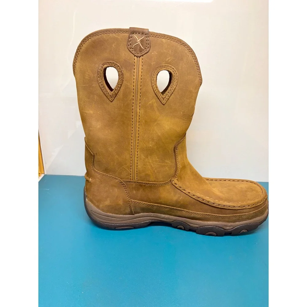 Twisted X Mens 11W Light Brown Saddle Leather Composite Toe Work Boots